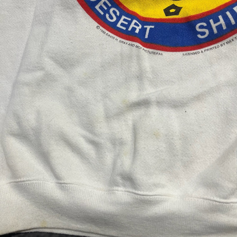 Vintage Operation Desert Shield Crewneck Sweatshirt Mens Large White Hanes 90s‎ - Picture 4 of 13